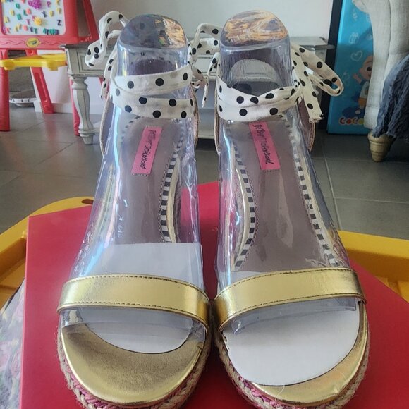 Betsey Johnson colorful lace up wedges - Picture 2 of 4